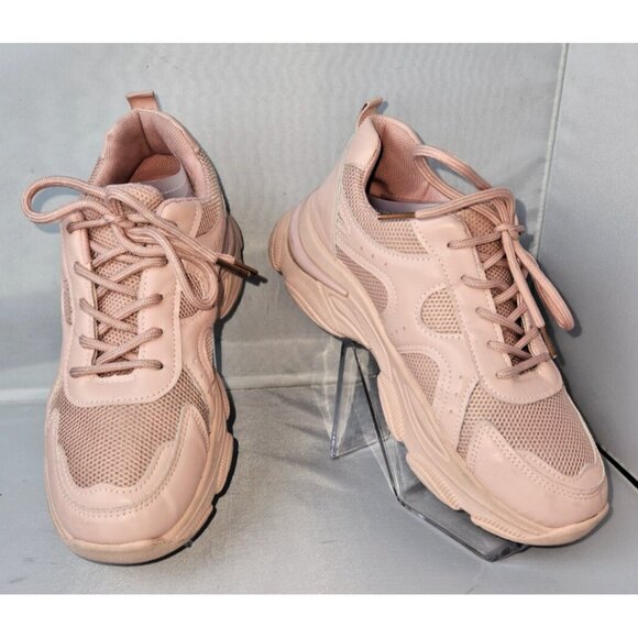 Women's pink sneakers lace up size 8 - Picture 2 of 14